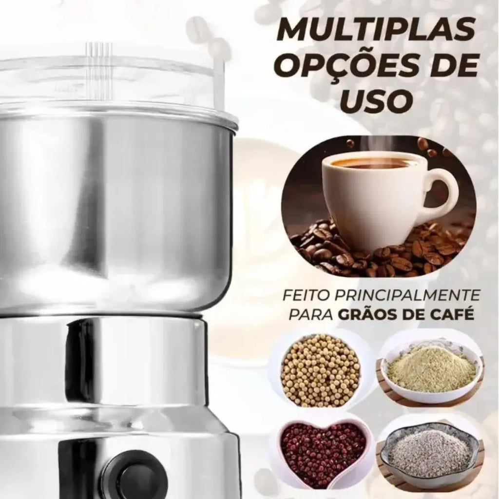 Moedor de Café Elétrico Multifuncional em Aço Inox