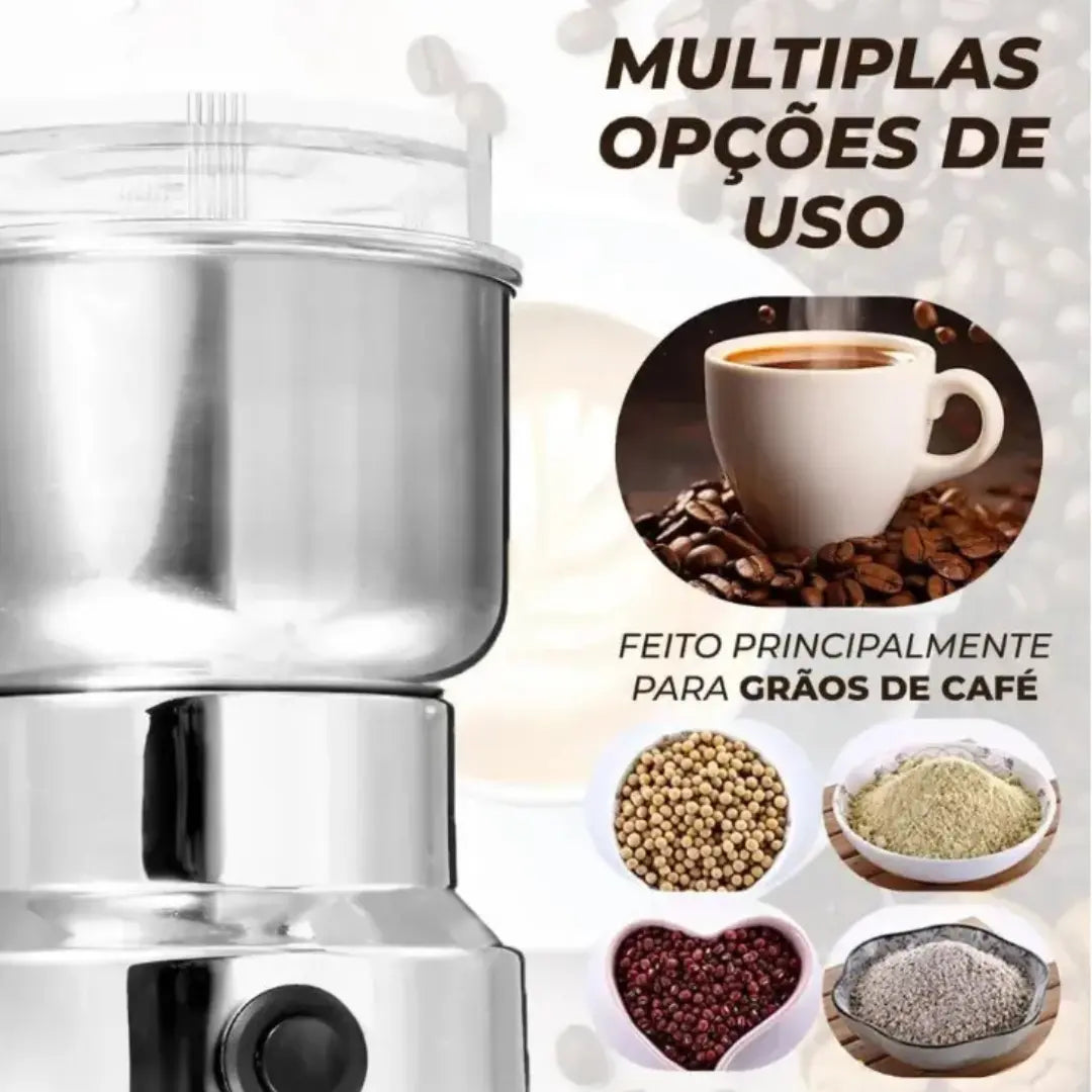 Moedor de Café Elétrico Multifuncional em Aço Inox