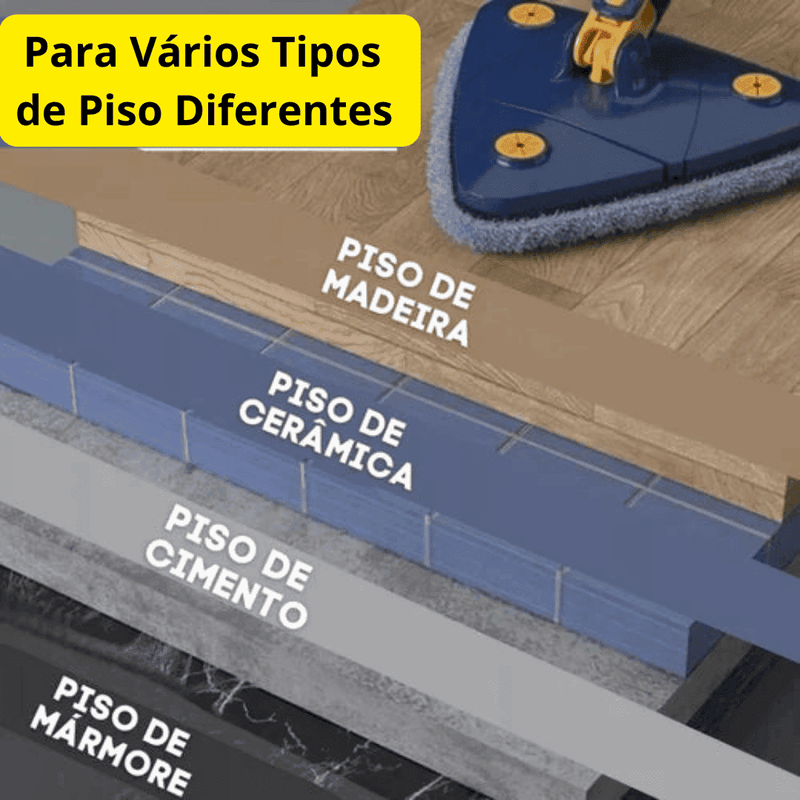 Mop de Limpeza Triangular 360° + Refil - Modern Casa