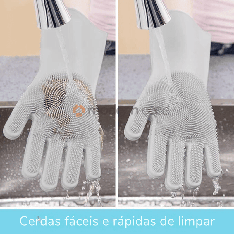 Luva Mágica Silicone para Lavar Louça - Multiuso - Modern Casa