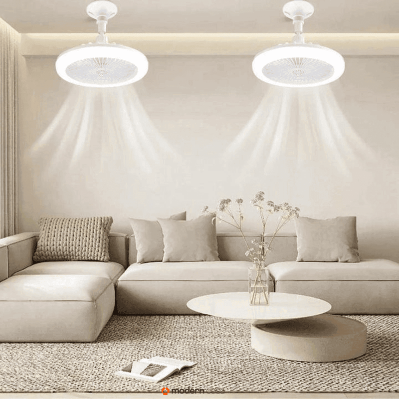 Luminária Com Ventilador e Luz De Teto Com Controle - Modern Casa