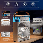 Mini Ventilador e Umidificador de Mesa Portátil Led