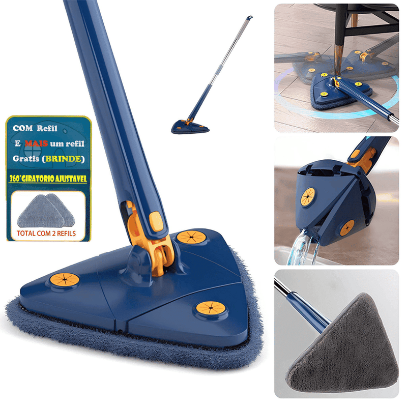 Mop de Limpeza Triangular 360° + Refil - Modern Casa