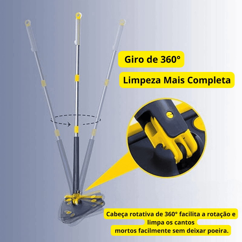 Mop de Limpeza Triangular 360° + Refil - Modern Casa