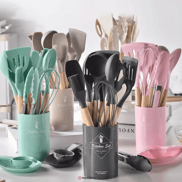 Conjunto de Utensílios em Silicone 12 Peças - Modern Casa