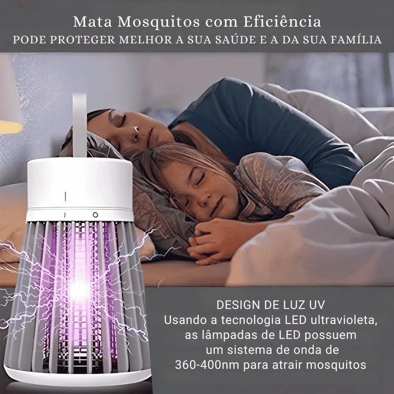 Luminária Mata Mosquito Repelente Eletrônico LED UV