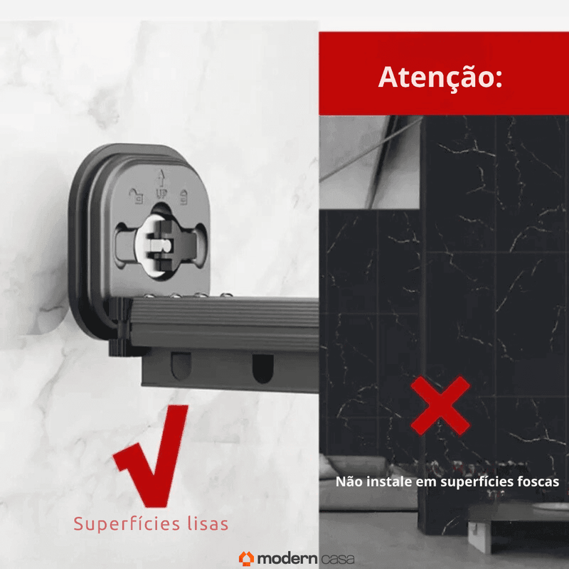 Varal Sem Perfuração Extensível Dobrável - Modern Casa