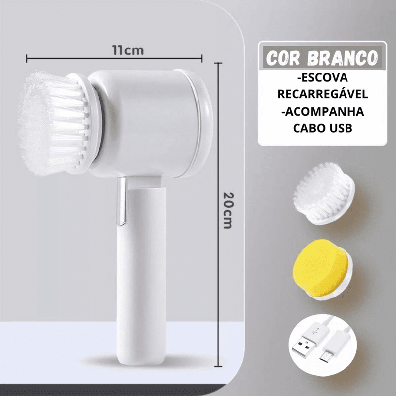 Escova de Limpeza Elétrica Multifuncional Turbo Clean - Modern Casa