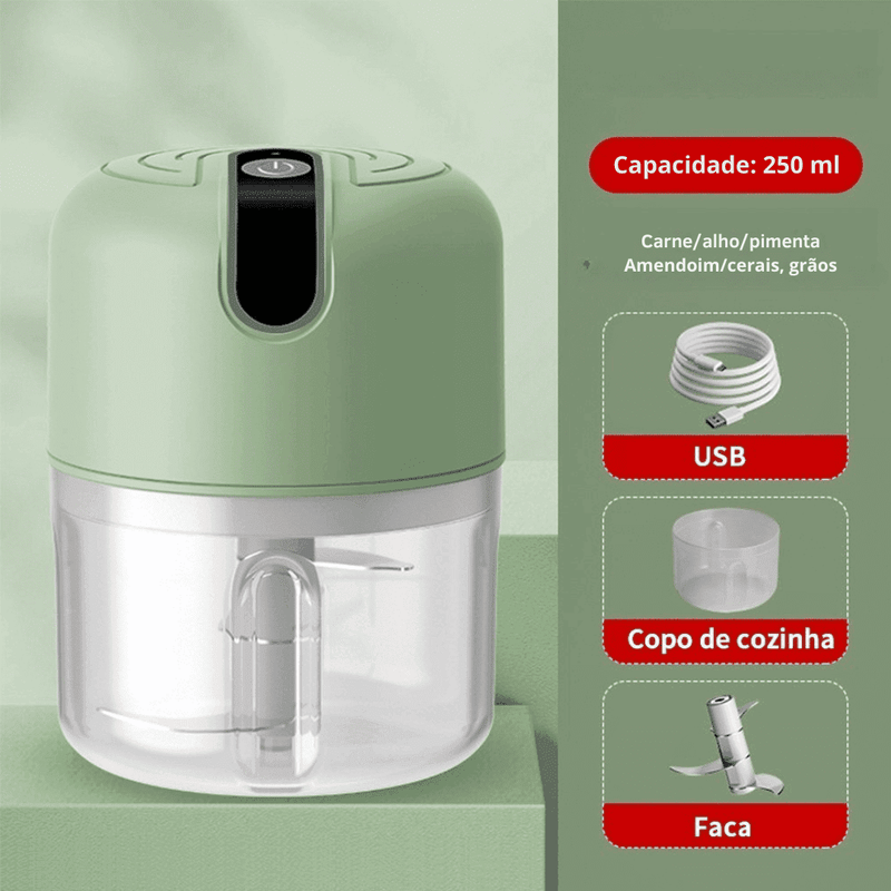 Mini Processador Alimentos Automático Sem Fio com 3 Laminas - Modern Casa