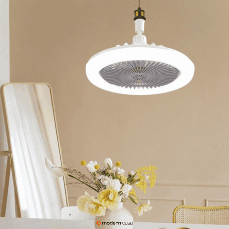 Luminária Com Ventilador e Luz De Teto Com Controle - Modern Casa