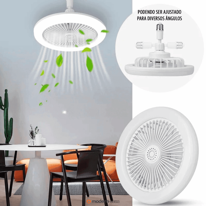 Luminária Com Ventilador e Luz De Teto Com Controle - Modern Casa
