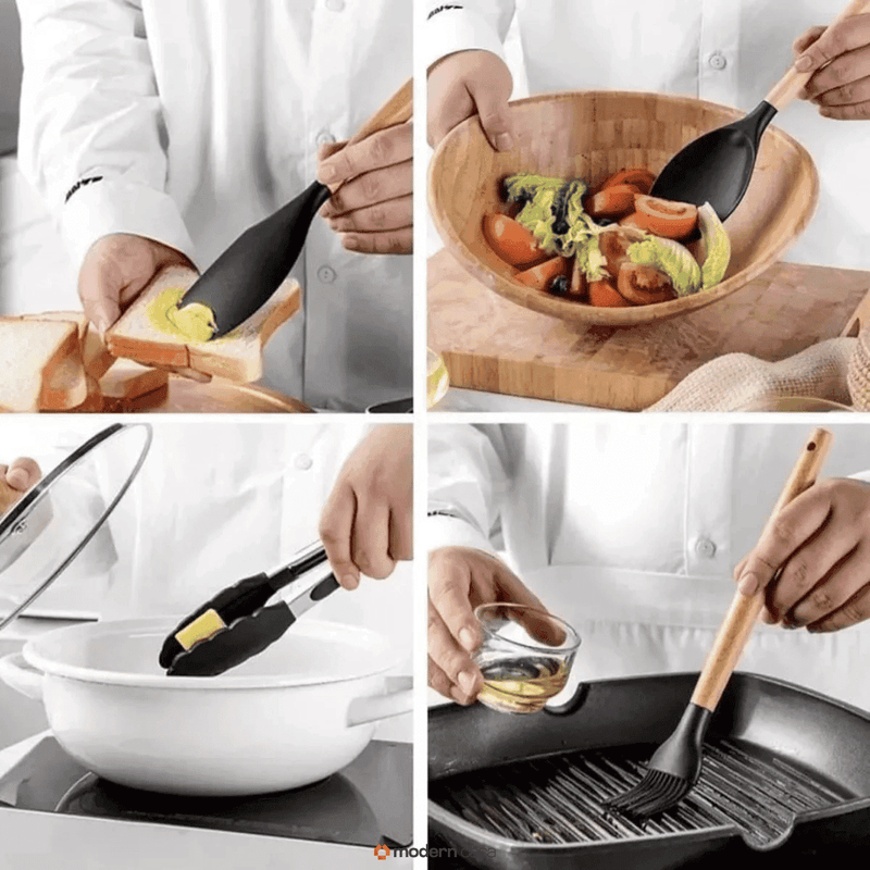 Conjunto de Utensílios em Silicone 12 Peças - Modern Casa