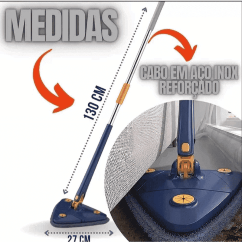 Mop de Limpeza Triangular 360° + Refil - Modern Casa