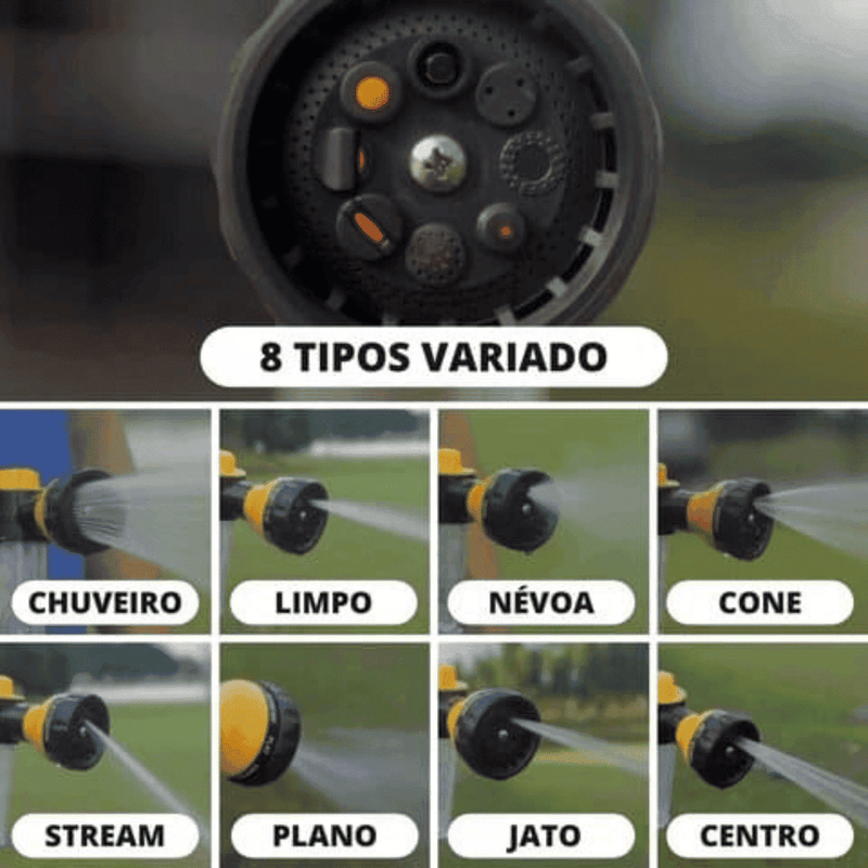 Pistola D'água de Alta Pressão de Espuma 8 em 1 - Modern Casa