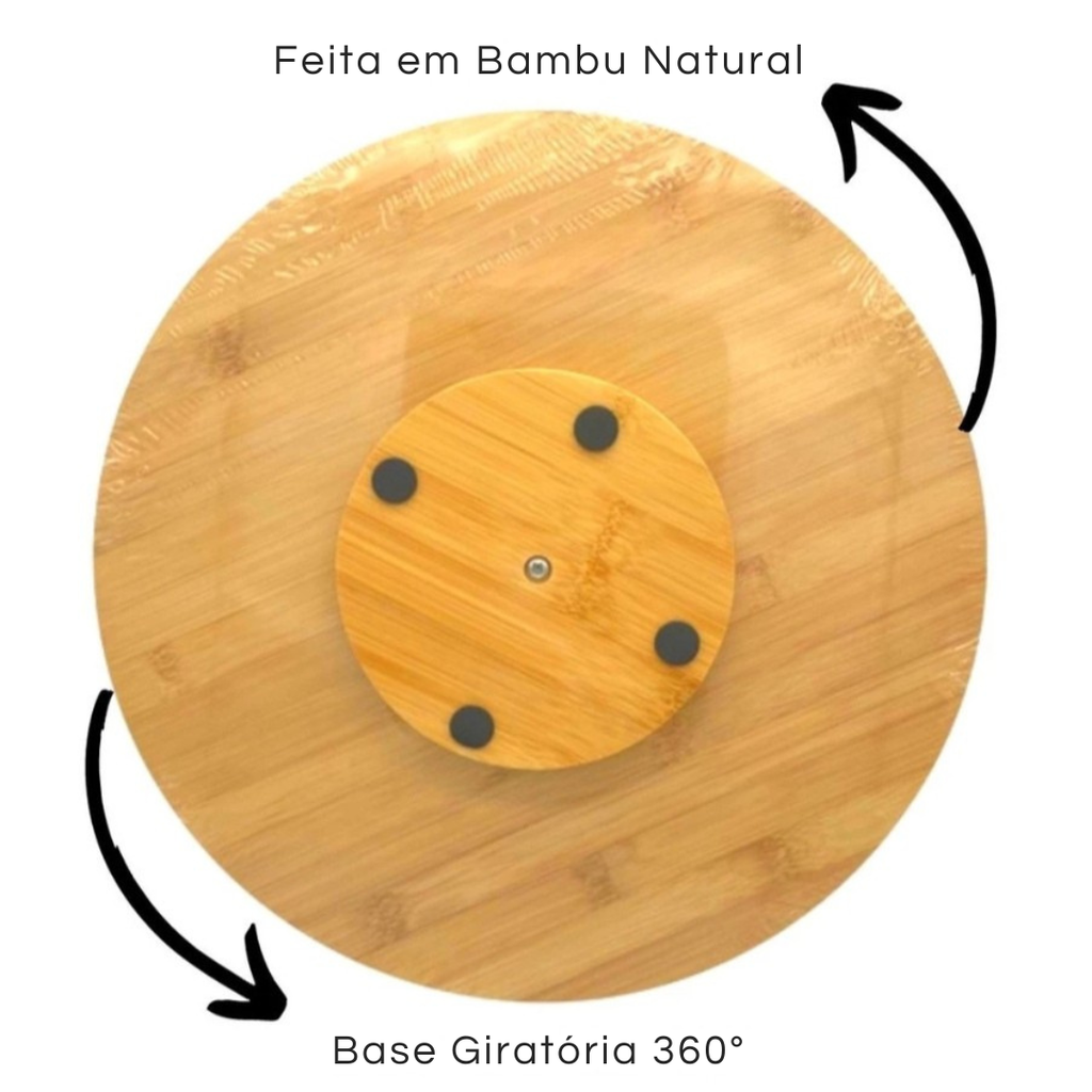 Tábua de Mesa em Bambu Giratóra