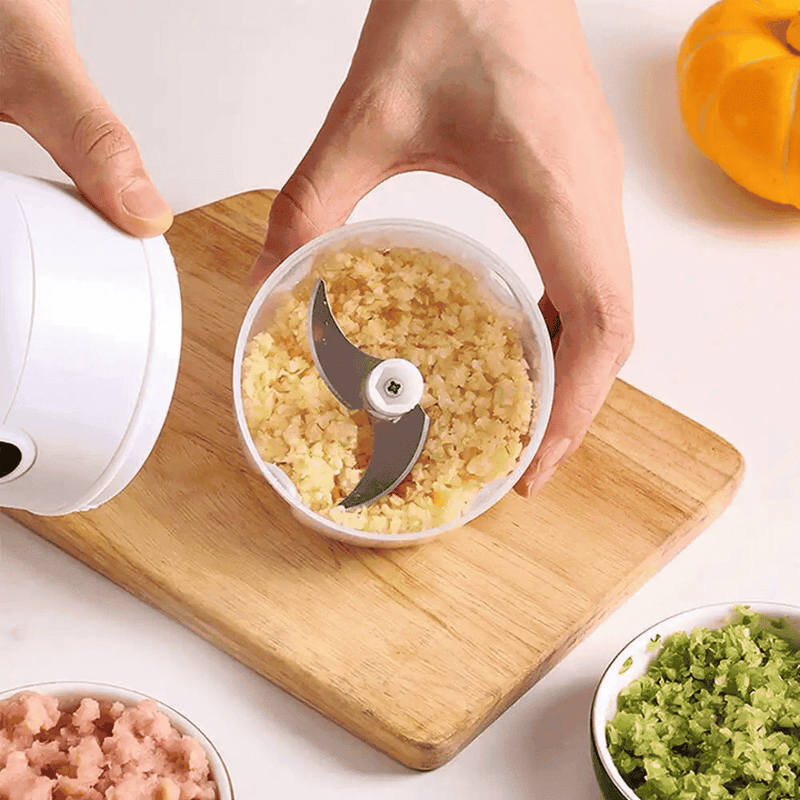 Mini Processador Alimentos Automático Sem Fio com 3 Laminas - Modern Casa