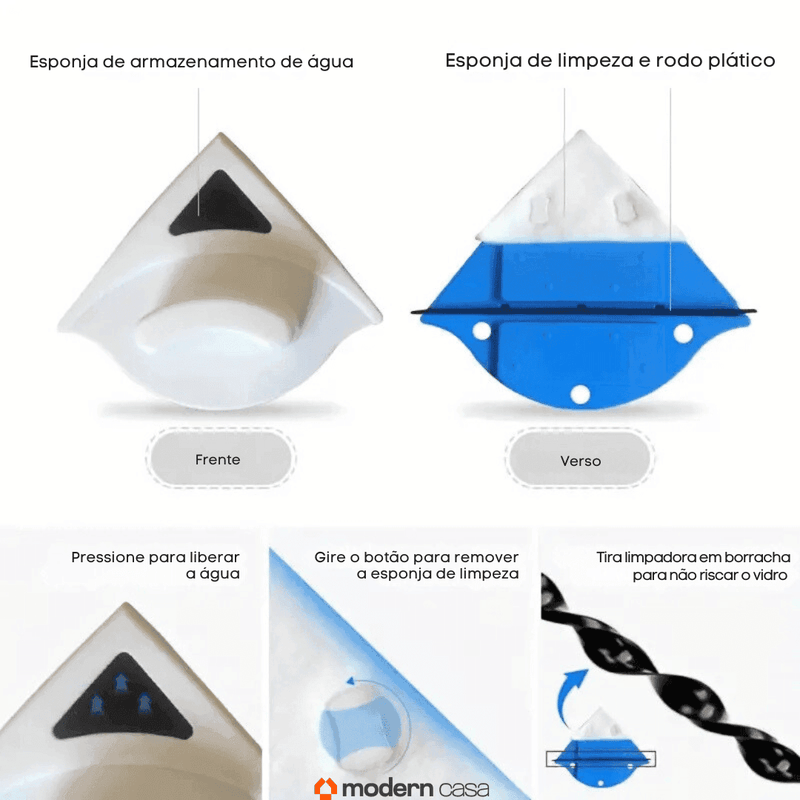 Limpador de Vidro Magnético Dupla Face - Modern Casa