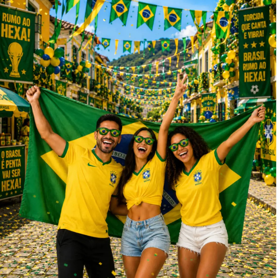 Kit Torcedor Brasil Copa do Mundo – 12 Itens para Torcer com Estilo e Entrar no Clima da Festa