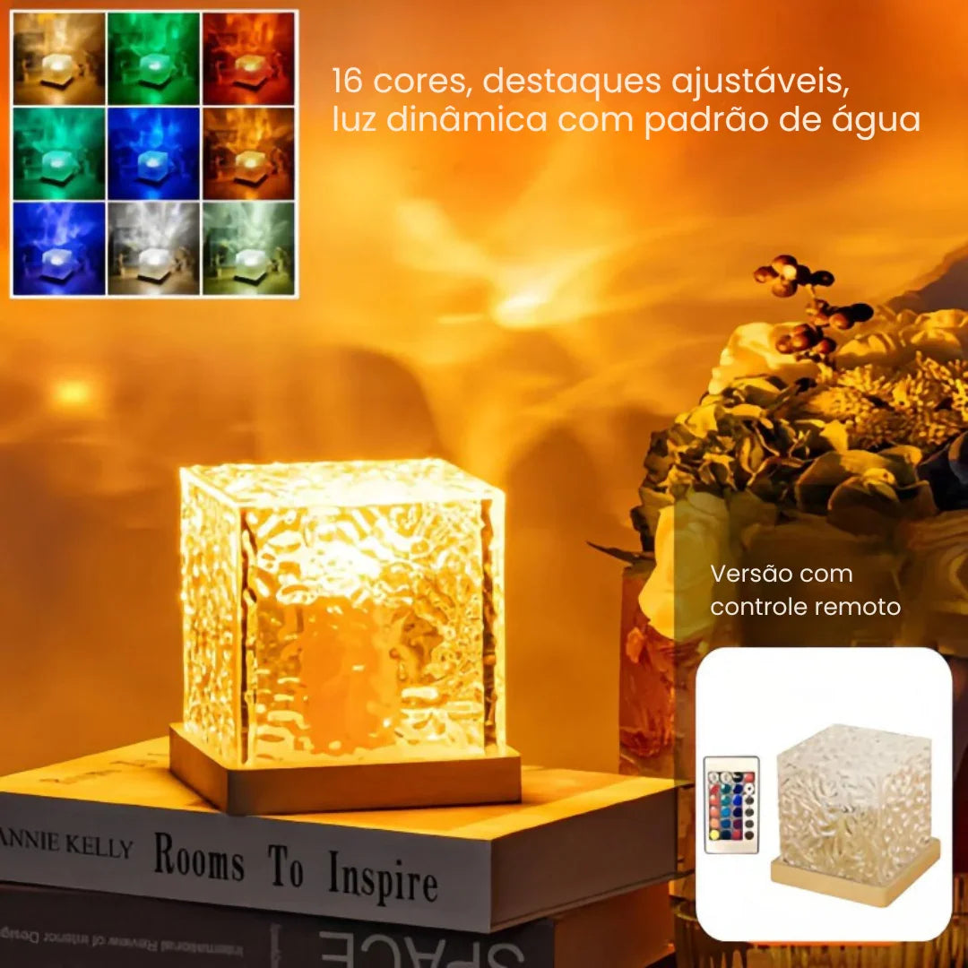 Luminária de Mesa com Efeito de Ondas e Luz - Modern Casa
