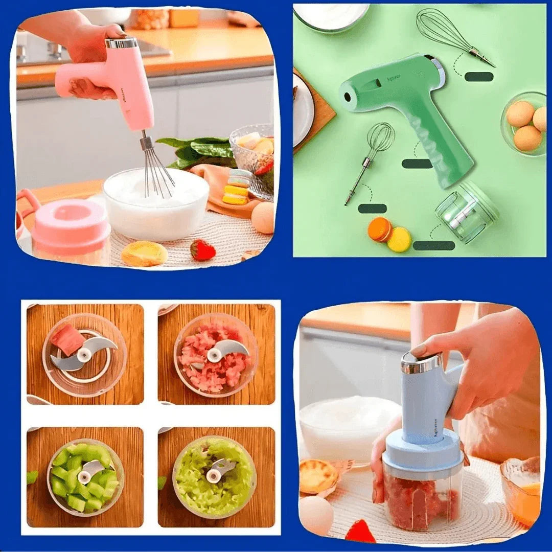 Mini Batedeira e Processador 3 em 1 Portátil - Modern Casa