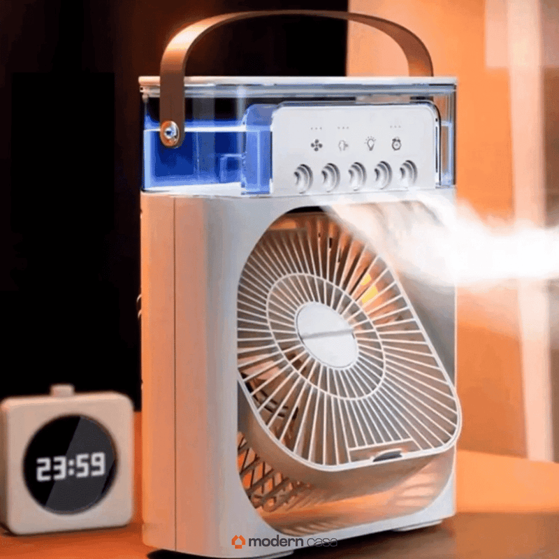 Mini Ventilador e Umidificador de Mesa Portátil Led - Modern Casa