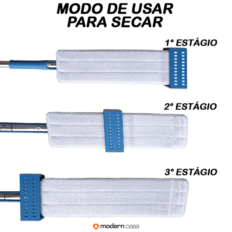 Mop de Limpeza Flat Slim 360º + Balde Retrátil - Modern Casa