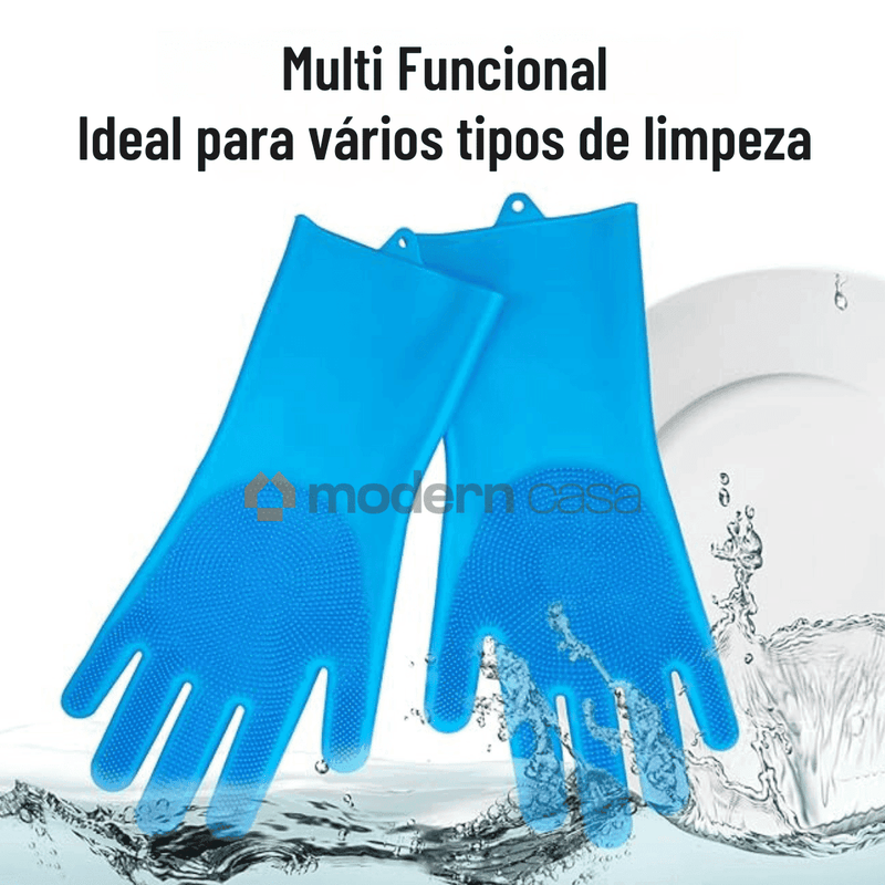 Luva Mágica Silicone para Lavar Louça - Multiuso - Modern Casa