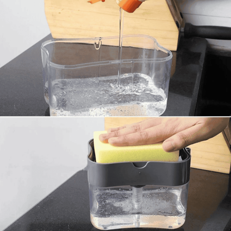 Dispenser Dosador para Detergente 2 em 1 com Esponja - Modern Casa