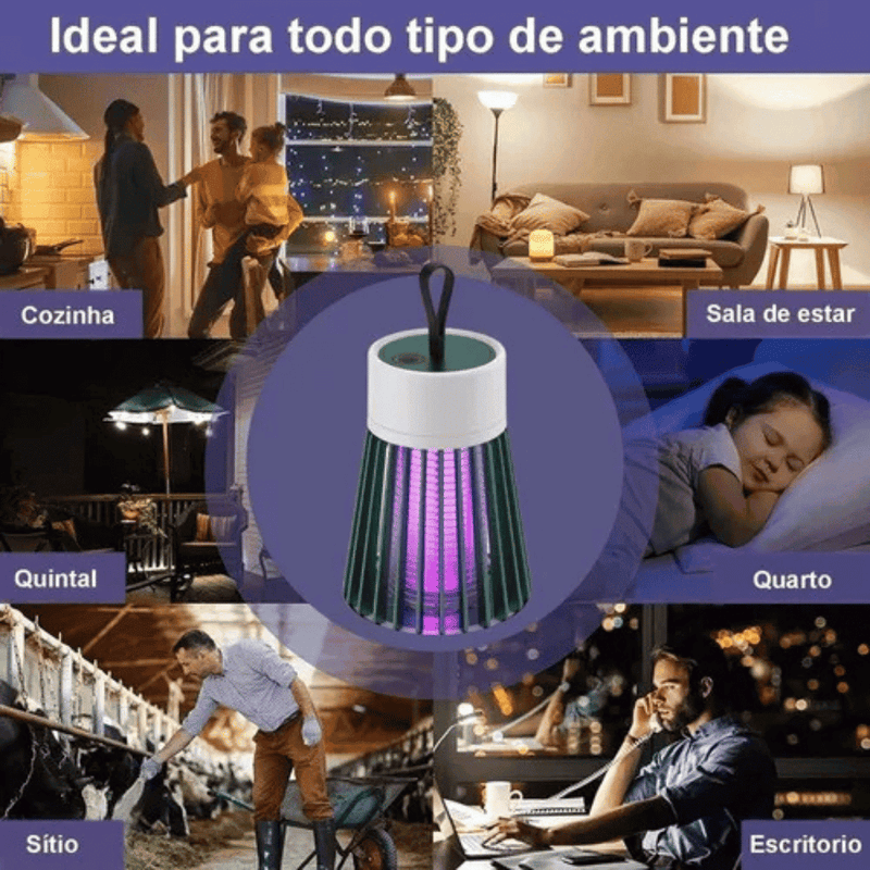 Luminária Mata Mosquito Repelente Eletrônico LED UV