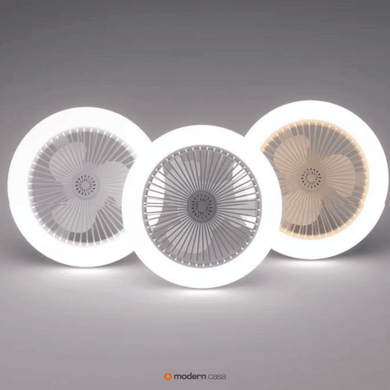 Luminária Com Ventilador e Luz De Teto Com Controle - Modern Casa