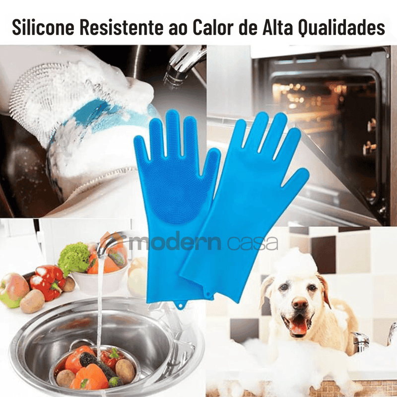 Luva Mágica Silicone para Lavar Louça - Multiuso - Modern Casa