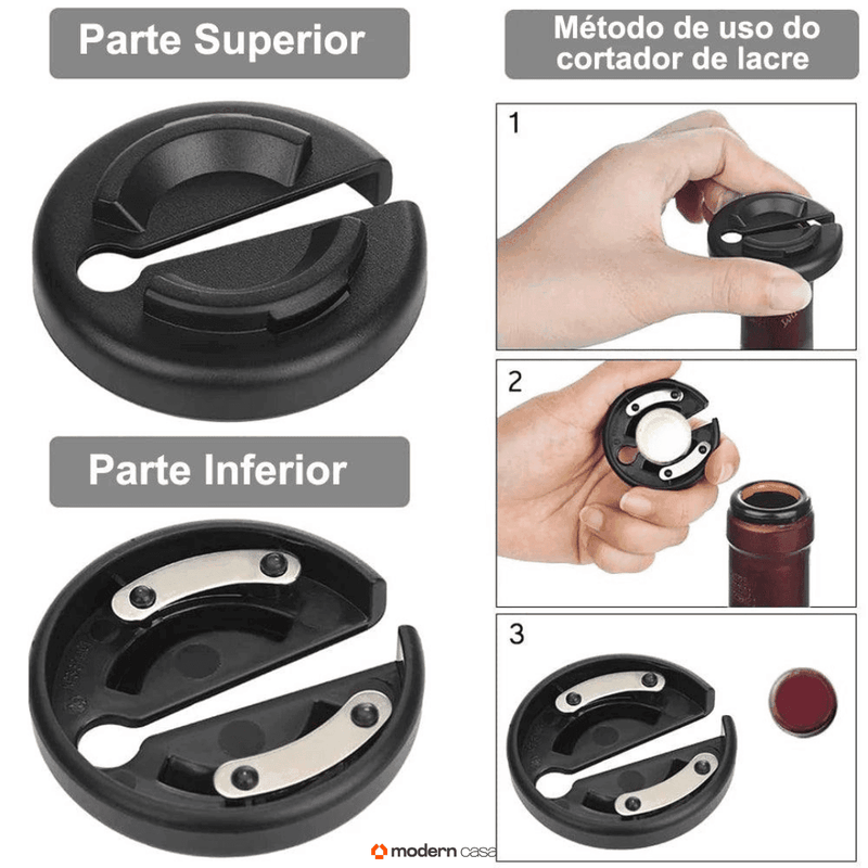 Abridor Elétrico Para Garrafas de Vinhos - Modern Casa