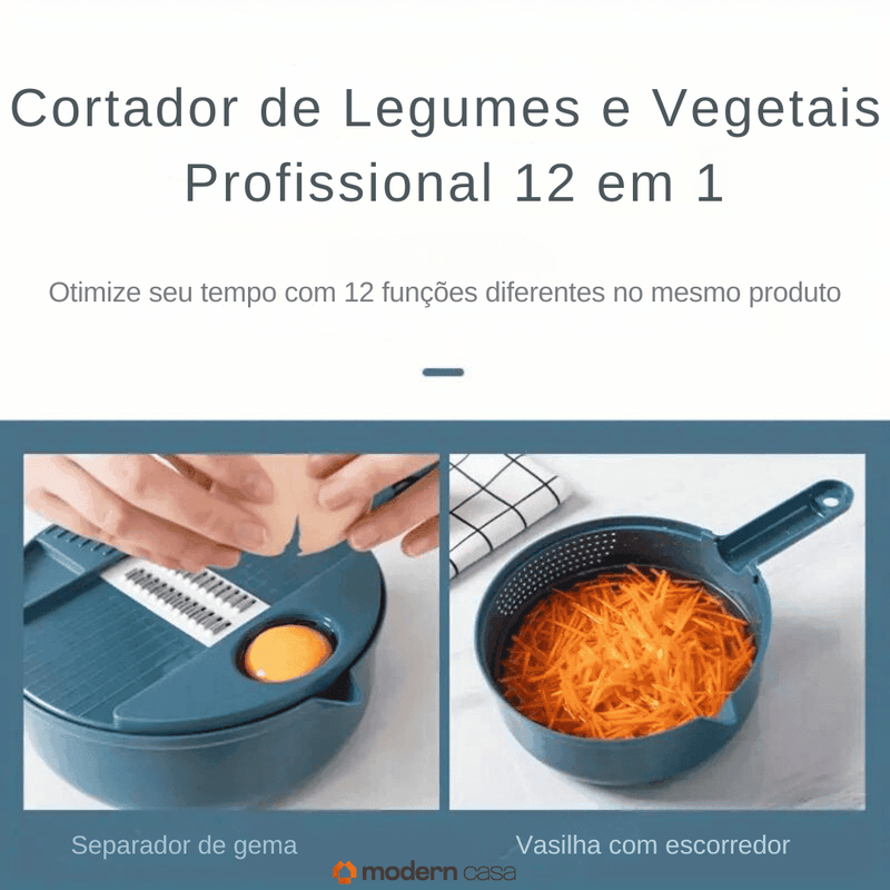 Cortador de Legumes e Vegetais Profissional 12 em 1 - Modern Casa