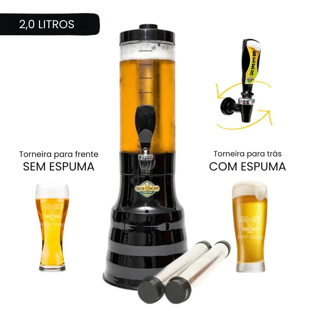 Torre de Chopp Portátil 2L com Torneira Italiana
