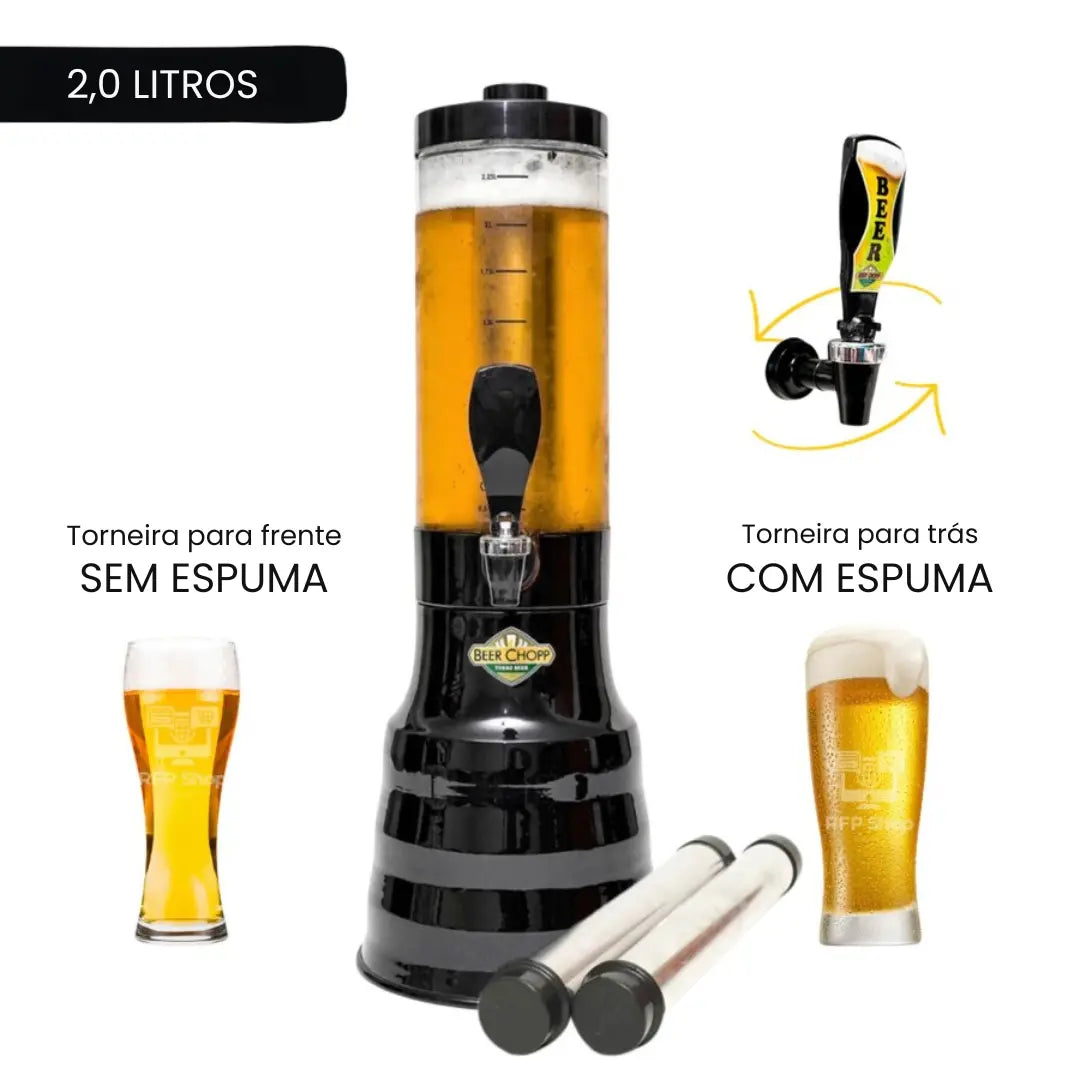Torre de Chopp Portátil 2L com Torneira Italiana