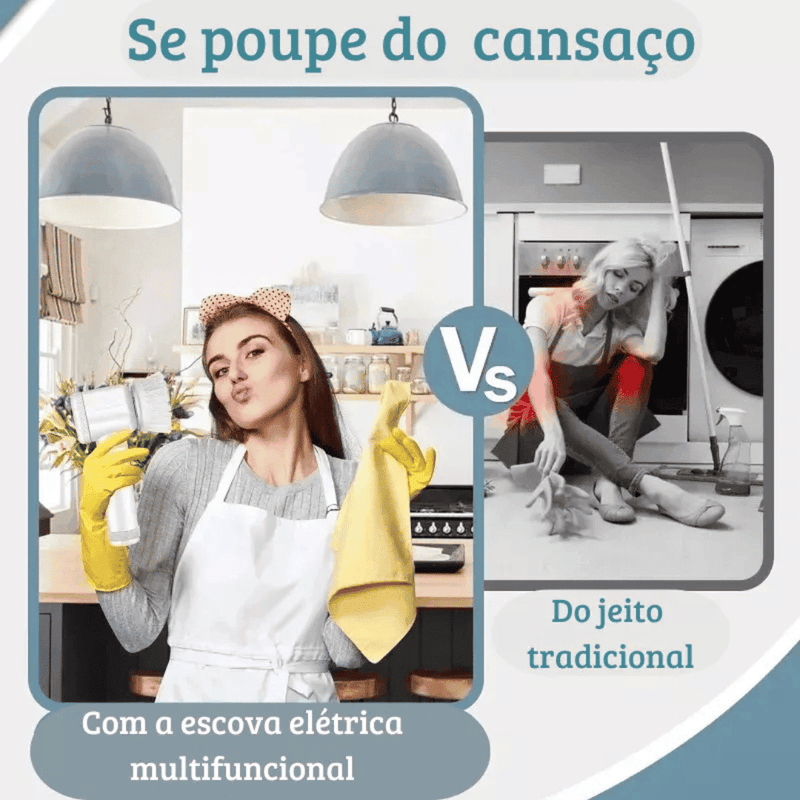 Escova de Limpeza Elétrica Multifuncional Turbo Clean - Modern Casa