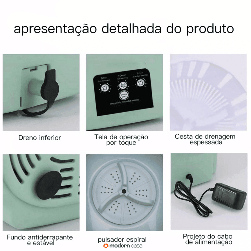 Mini Máquina de Lavar Portátil TurboClean - Modern Casa