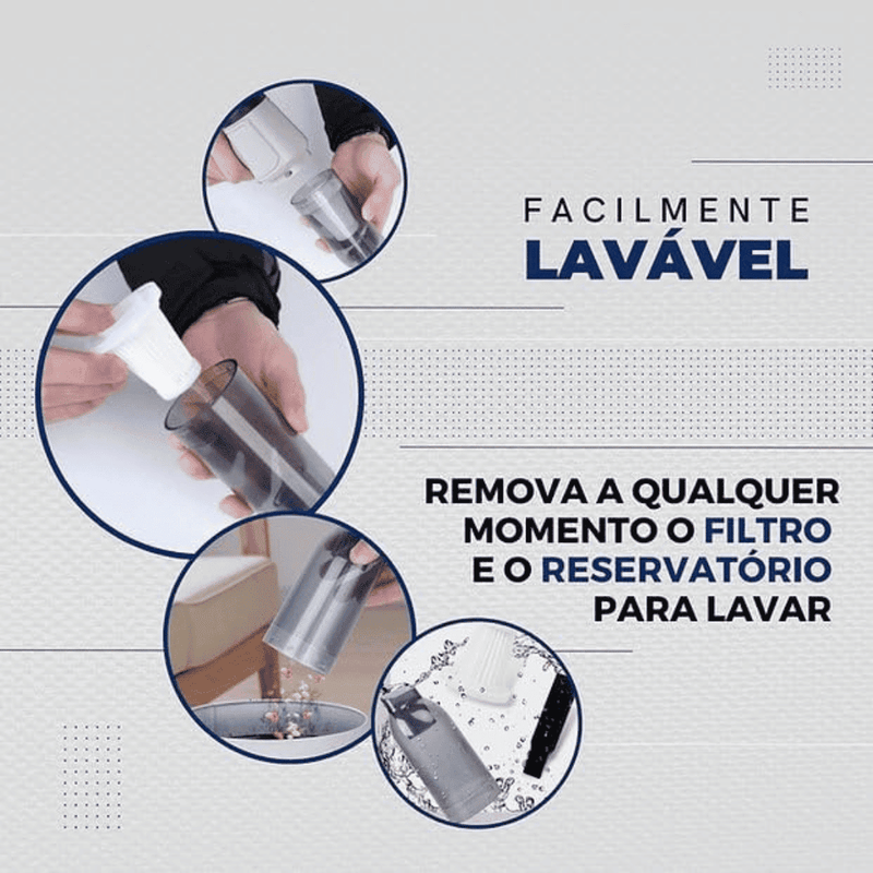 Mini Aspirador de Pó Portátil 3 em 1 Recarregável