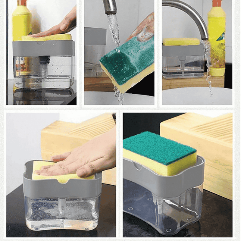 Dispenser Dosador para Detergente 2 em 1 com Esponja - Modern Casa
