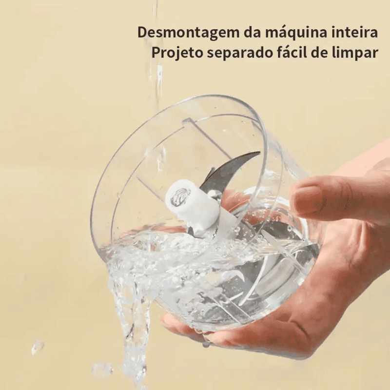 Mini Processador Alimentos Automático Sem Fio com 3 Laminas - Modern Casa