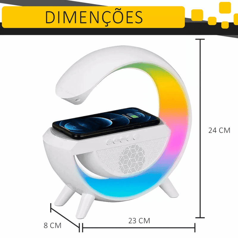 Luminária Multifuncional Carregador por Indução e Alto Falante - Modern Casa