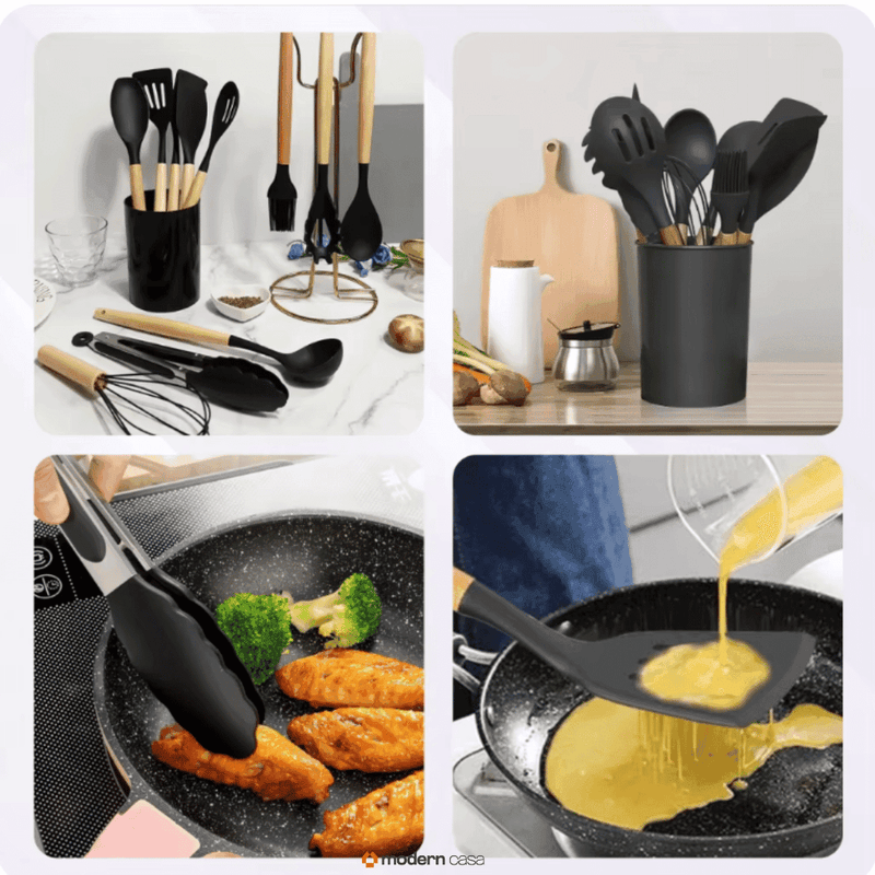 Conjunto de Utensílios em Silicone 12 Peças - Modern Casa