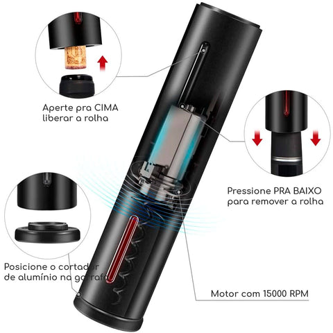 Abridor de Vinho Elétrico Automático - Modern Casa