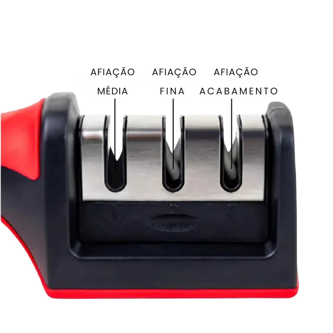 Amolador de Facas e Tesouras Profissional 3 em 1 - Modern Casa