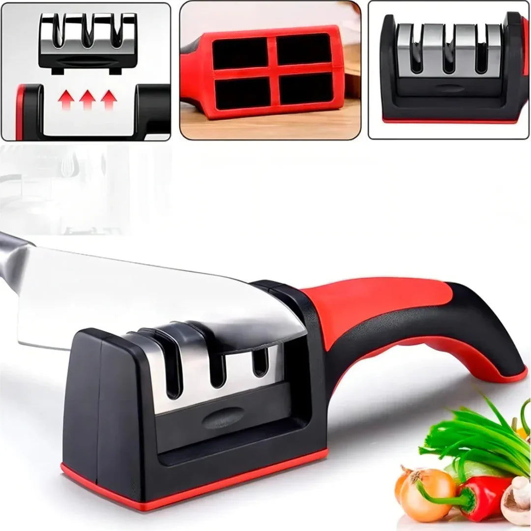 Amolador de Facas e Tesouras Profissional 3 em 1 - Modern Casa