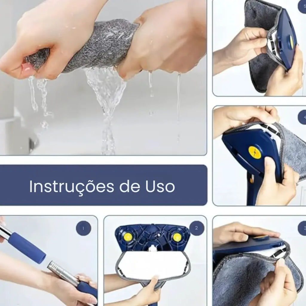 Mop de Limpeza Triangular 360° + Refil Grátis - Modern Casa
