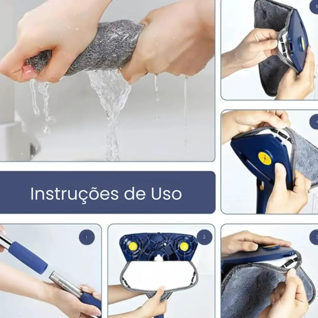 Mop de Limpeza Triangular 360° + Refil Grátis - Modern Casa