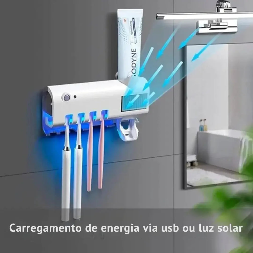 Esterilizador de Escova Dental UV e Dispensador de Pasta - Modern Casa