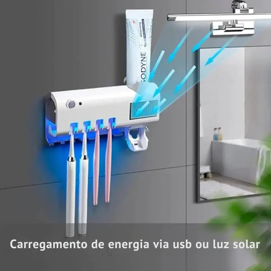 Esterilizador de Escova Dental UV e Dispensador de Pasta - Modern Casa