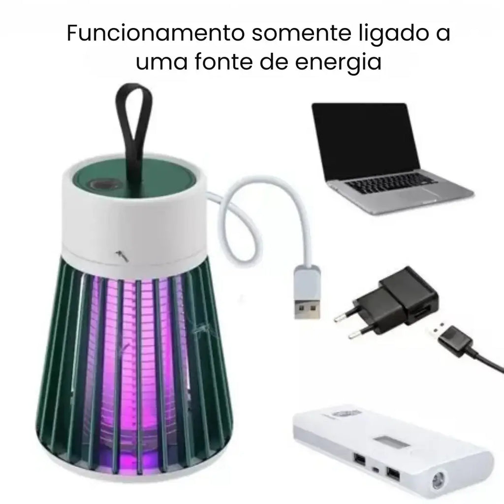 Lâmpada Elétrica Mata-Mosquitos Luz UV USB - Modern Casa
